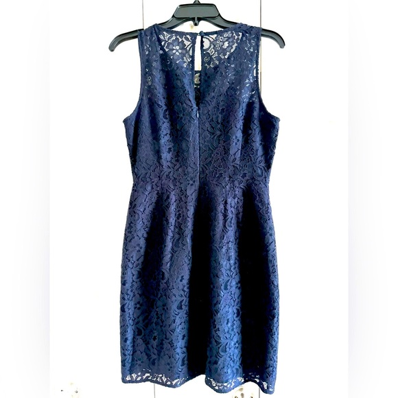 J Crew Factory Sleeveless Navy Lace Dress Size 6 - Picture 5 of 7